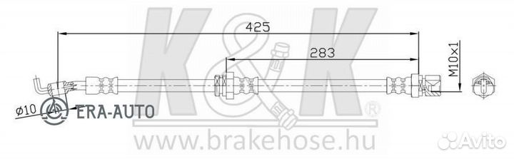 K&K FT0193 Шланг тормозной daewoo Nubira (klan) 1.6 1.8 07.03