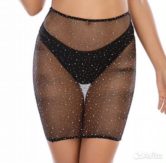 Юбка сеточка со стразами (единый размер 42-46)