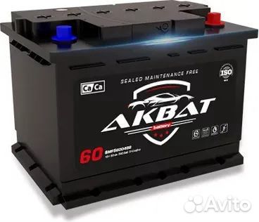 Аккумулятор akbat 6 ст-60Ah, 540 А