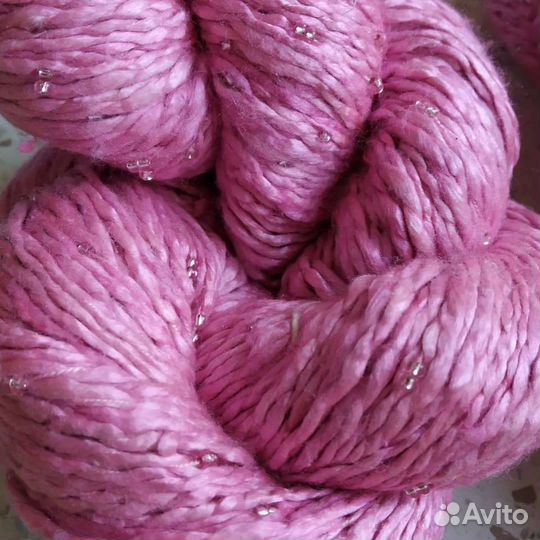 Пряжа шёлк натуральный с бисером цена за 100 гр
