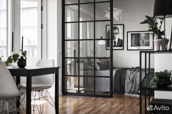 Перегородка для зонирования в стиле лофт