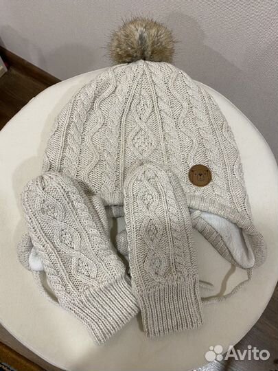 Шапка и варежки hm 98-104