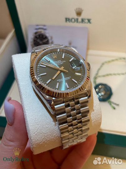 Часы Rolex datejust 41mm оригинал зеленые green
