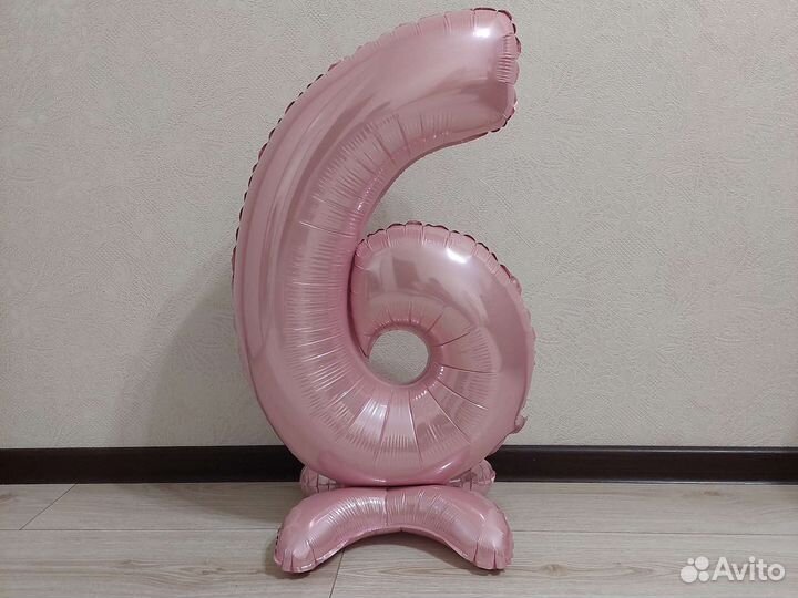 Шар цифра 6 фольгированный