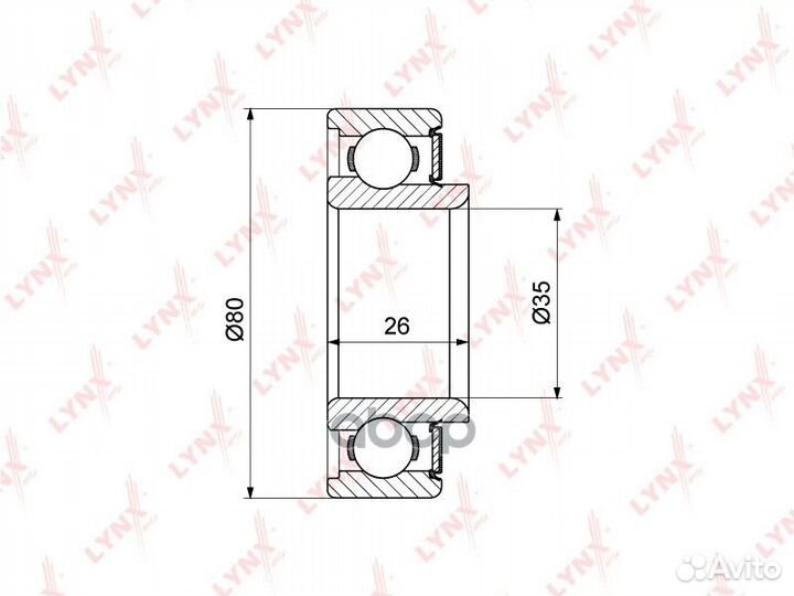 Комплект подшипника полуоси зад WB1498 lynx