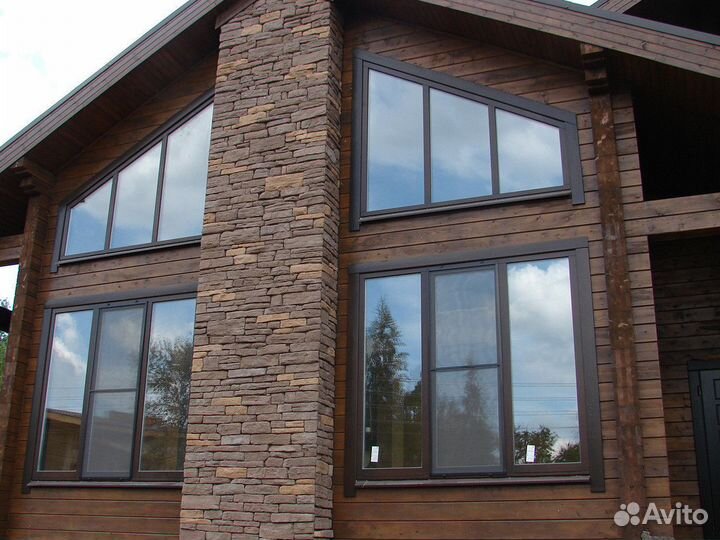 Окна пластиковые нестандартные под дерево