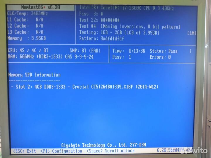 Модуль памяти DDR3 Crucial 4Гб 1333мгц