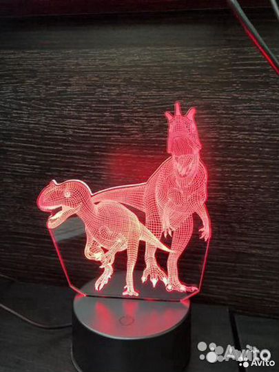 Светильник 3D (ночник) Динозавры