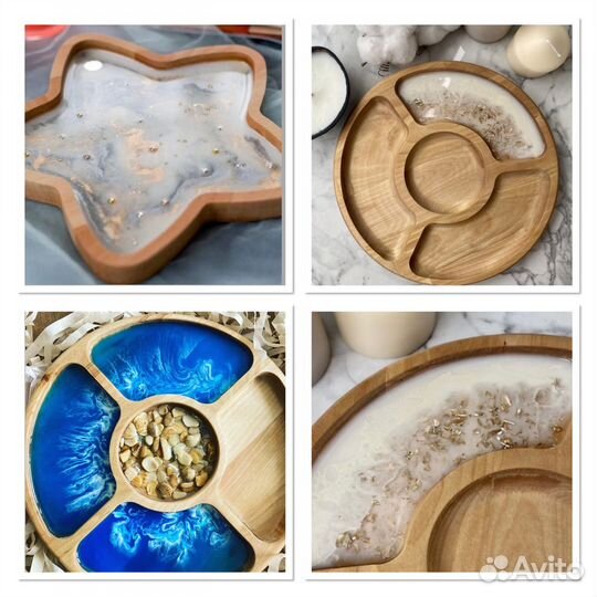 Менажница деревянная залита эпоксидной смолой