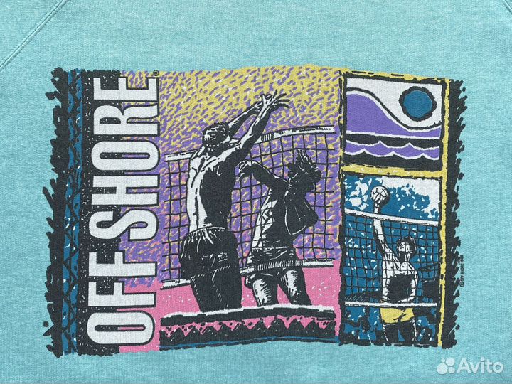 Винтажный свитшот Off Shore Volleyball France 1989