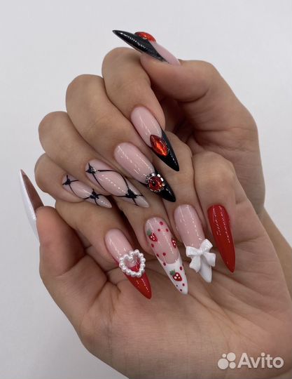 Маникюр, креативный маникюр, наращивание