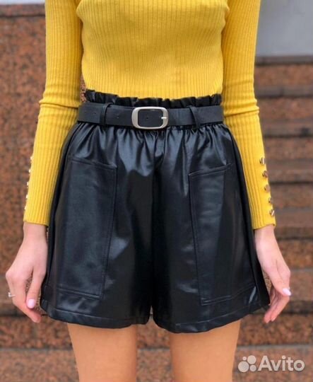 Шорты эко кожа