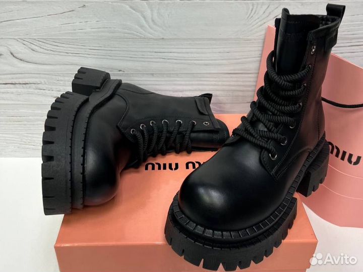 Ботинки зимние Miu Miu натуральная кожа