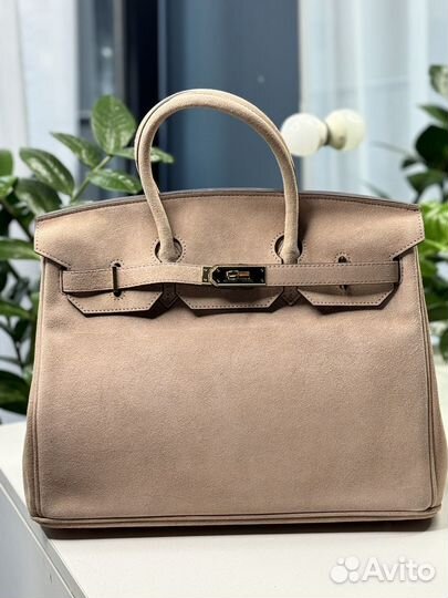 Сумка Hermes Birkin 35 натуральная замша