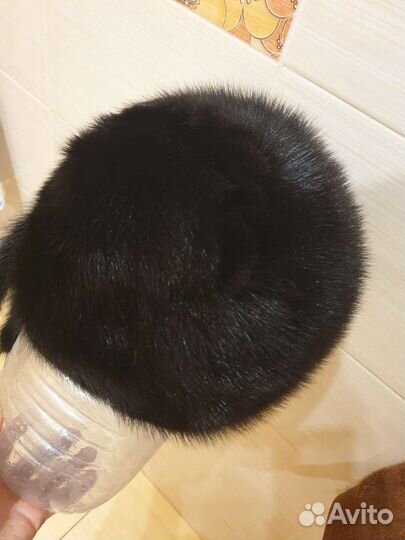 Берет норковый черный