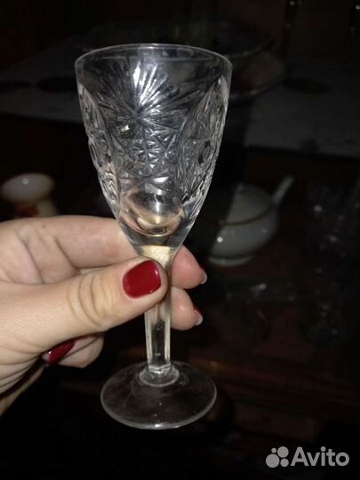 Хрусталь вазы,рюмки, графин, рог