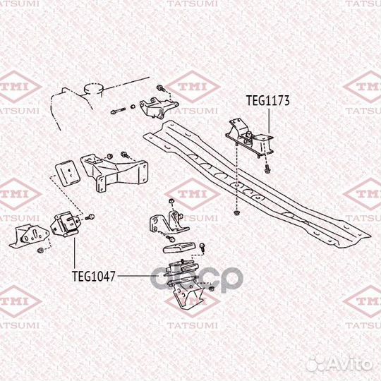 Опора двигателя toyota land cruiser 98- передн