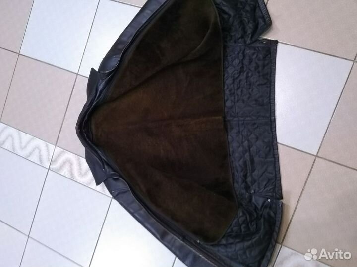 Кожаная куртка мужская 52 54 бу