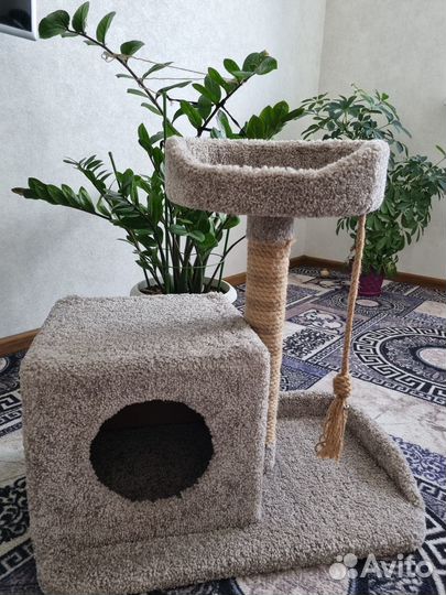 Домик лежанка для кошек с когтеточкой