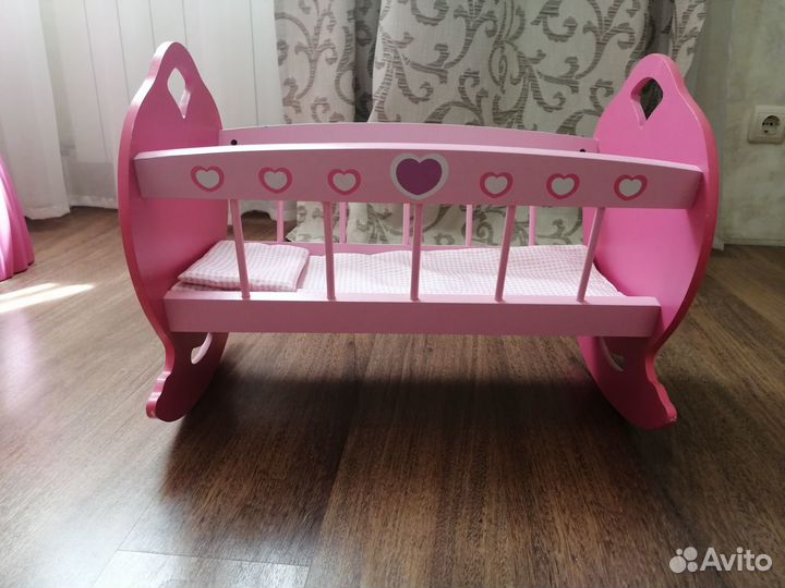 Кровать для куклы деревянная