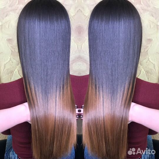 Кератиновое выпрямление, ботокс волос, прикорневой