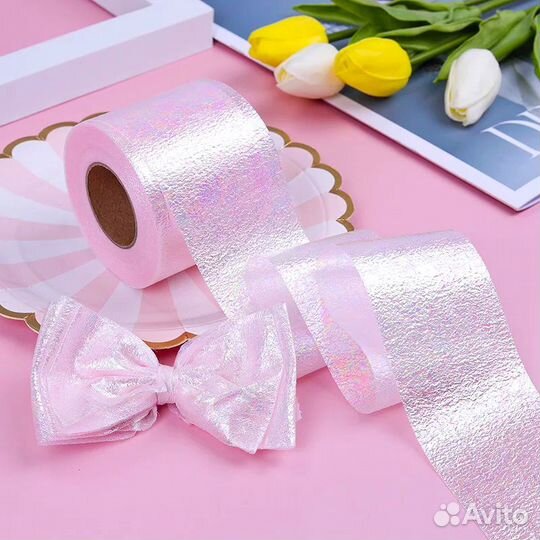 Лента перламутровая рельефная, 5,5 см, 1 м