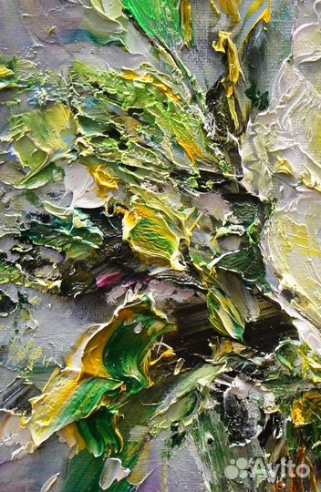 Картина маслом, Цветок, 40х30 см