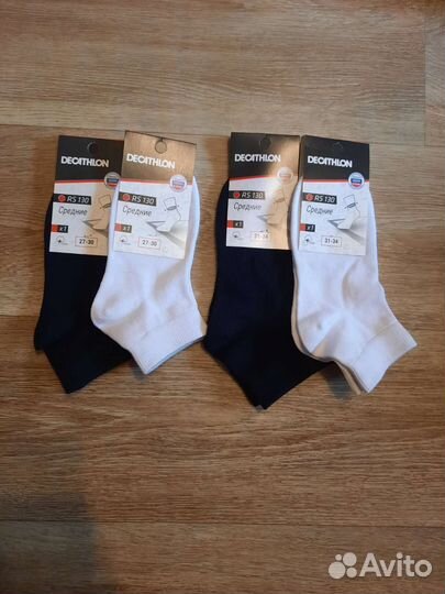Носки декатлон черные белые 27-30, 31-34