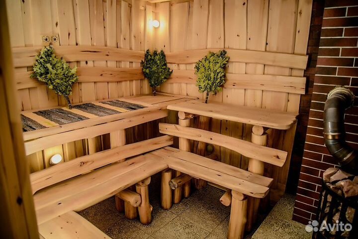 Баня на дровах, подогреваемый бассейн и беседка