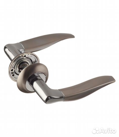 Ручка дверная City A Domino SN/CP круглая розетка