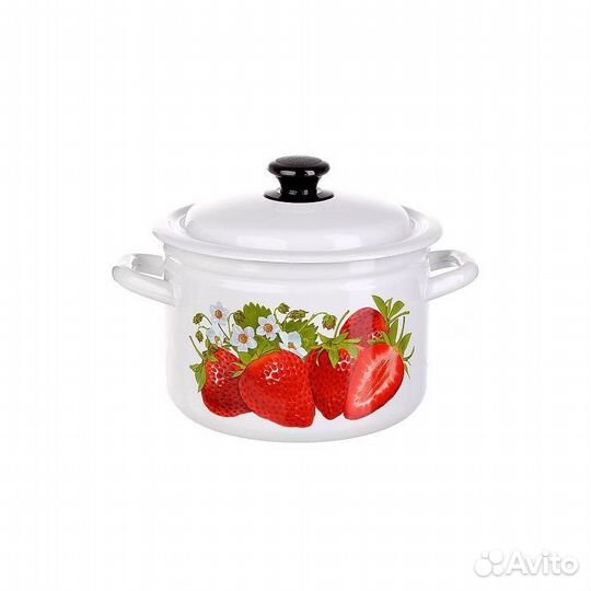 Кастрюля 8,0 л цил.борт са белый