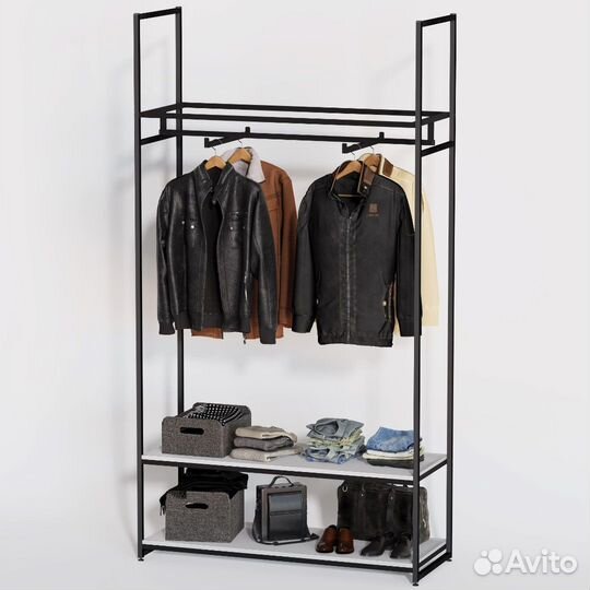 Стеллаж для одежды в стиле Лофт A22120-06-чб