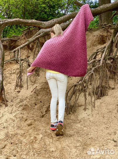 Шаль платок вязанный ручной работы