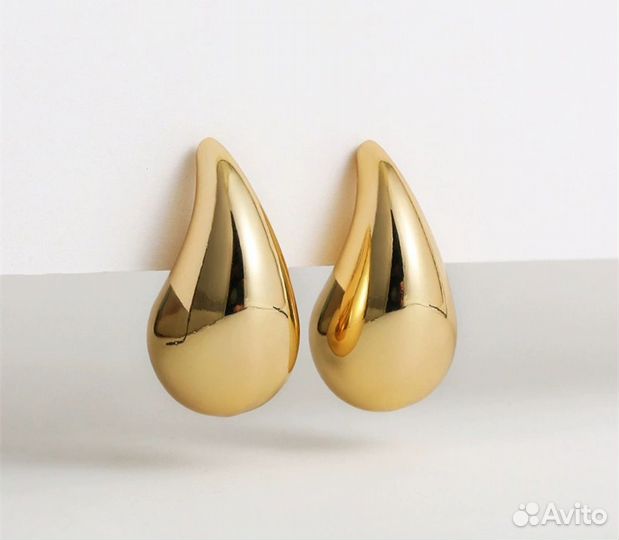 Серьги капли кулон с каплей