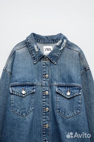 Джинсовая рубашка куртка джинсовка Zara новая