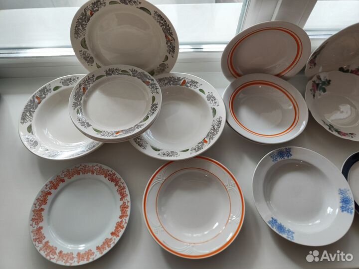 Посуда СССР, фарфор, тарелки, кружки, чашки