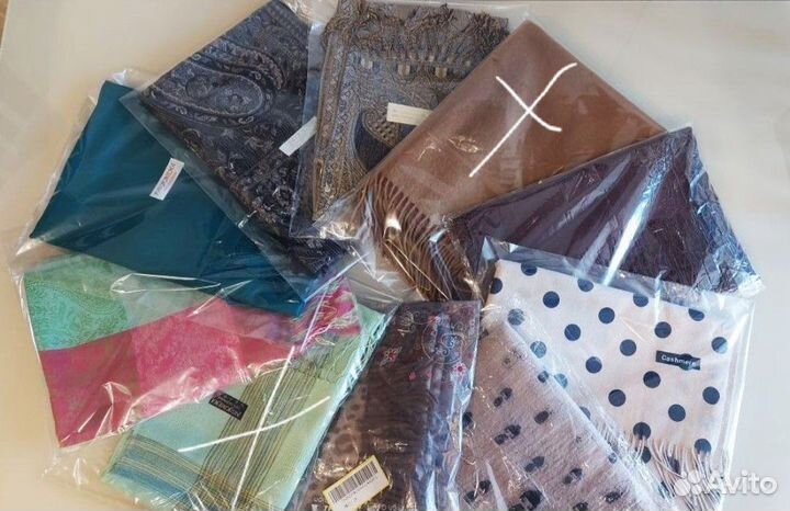 Палантины 100 проц. пашмина и шерсть. Новые