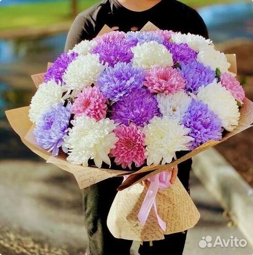 Букет из одноголовых хризантем Новосибирск