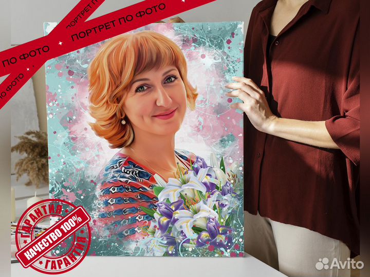 Портрет по фото, фото на холсте