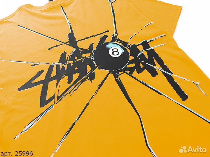 Футболка Stussy трещены желтая