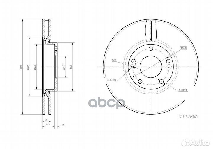 Диск переднего тормоза D300mm ARG29-1063 Arirang