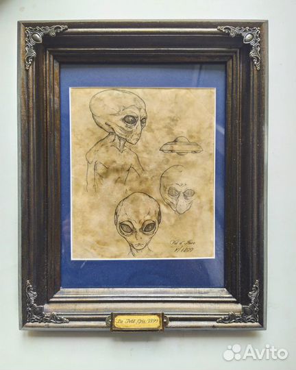 Гравюра пришелец/нло1899 