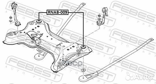 Сайлентблок подрамника задний febest rnab-009 R