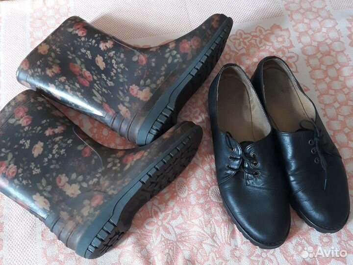 Резиновые сапоги, туфли б/у