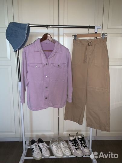 Zara Рубашка джинсовая брюки футболка