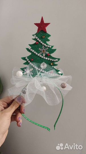 Ободок минутка, ёлочка, куклы, капля