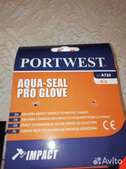 Противоударные перчатки зимние Portwest. р. L(9)