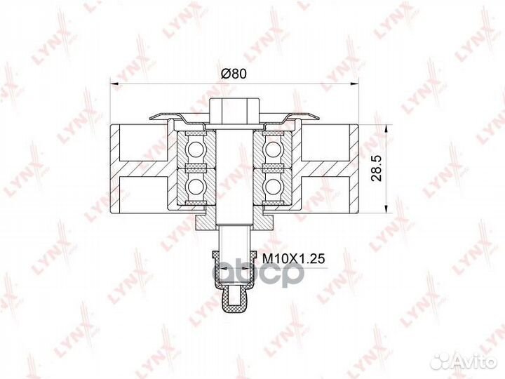 Ролик отклонит.поликлин.ремня PB-7243 lynxauto