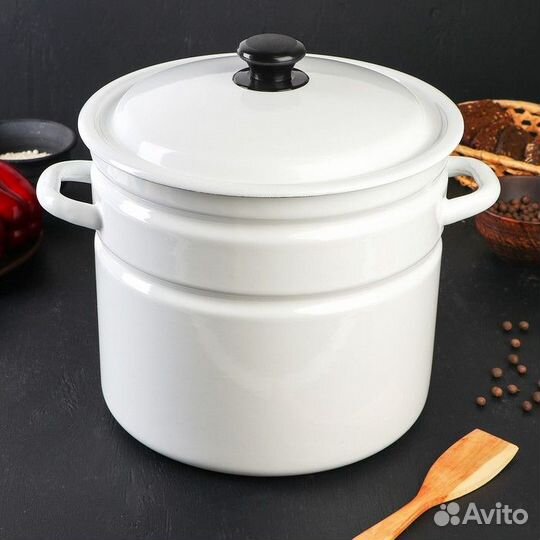 Кастрюля цилиндрическая, 10 л, индукция, без декол