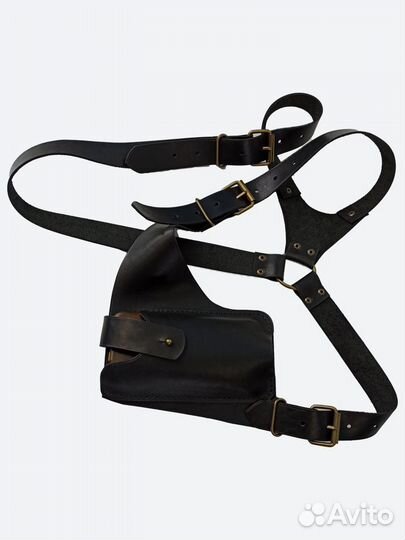 Кобура наплечная для телефона натуральная кожа